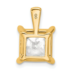 14k 5 carat Certified Lab Grown Diamond VS+ F+ Princess Complete Four Prong Pendant