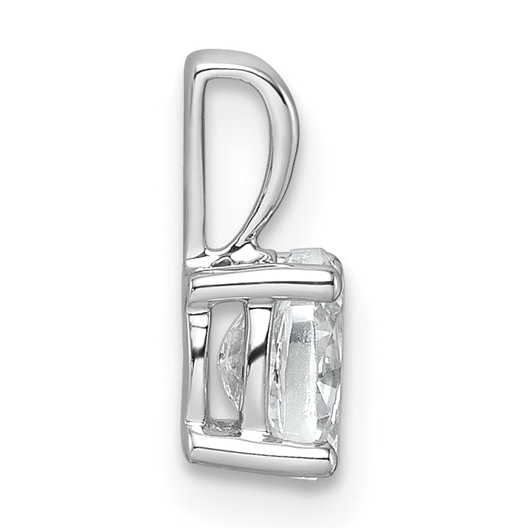 14k White Gold 1/2 carat Certified Lab Grown Diamond VS/SI+ G+ Oval Complete Four Prong Pendant