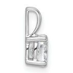 14k White Gold 1/2 carat Lab Grown Diamond VS+ F+ Oval Complete Four Prong Pendant