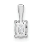 14k White Gold 1/2 carat Lab Grown Diamond VS+ F+ Oval Complete Four Prong Pendant