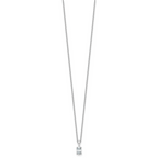 14k White Gold 1/2 carat Certified Lab Grown Diamond VS+ F+ Oval Complete 18 inch Four Prong Pendant Necklace