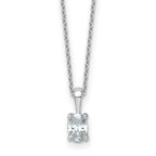 14k White Gold 1/2 carat Lab Grown Diamond VS+ F+ Oval Complete 18 inch Four Prong Pendant Necklace
