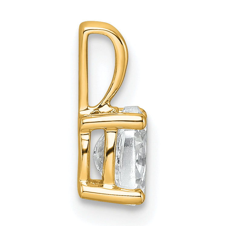 14k 1/2 carat Certified Lab Grown Diamond VS/SI+ G+ Oval Complete Four Prong Pendant