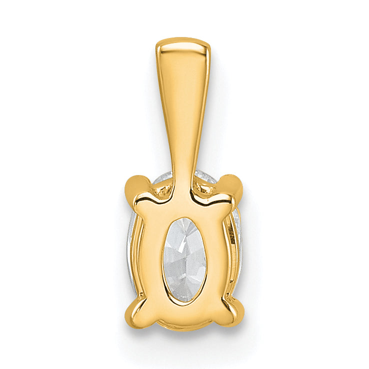 14k 1/2 carat Certified Lab Grown Diamond VS/SI+ G+ Oval Complete Four Prong Pendant