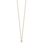 14k 1/2 carat Lab Grown Diamond VS+ F+ Oval Complete 18 inch Four Prong Pendant Necklace