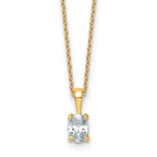 14k 1/2 carat Lab Grown Diamond VS/SI+ G+ Oval Complete 18 inch Four Prong Pendant Necklace