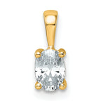 14k 1/2 carat Lab Grown Diamond VS+ F+ Oval Complete Four Prong Pendant