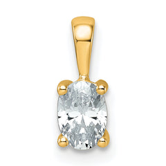 14k 1/2 carat Certified Lab Grown Diamond VS+ F+ Oval Complete Four Prong Pendant