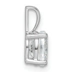 14k White Gold 3/4 carat Lab Grown Diamond VS+ F+ Oval Complete Four Prong Pendant