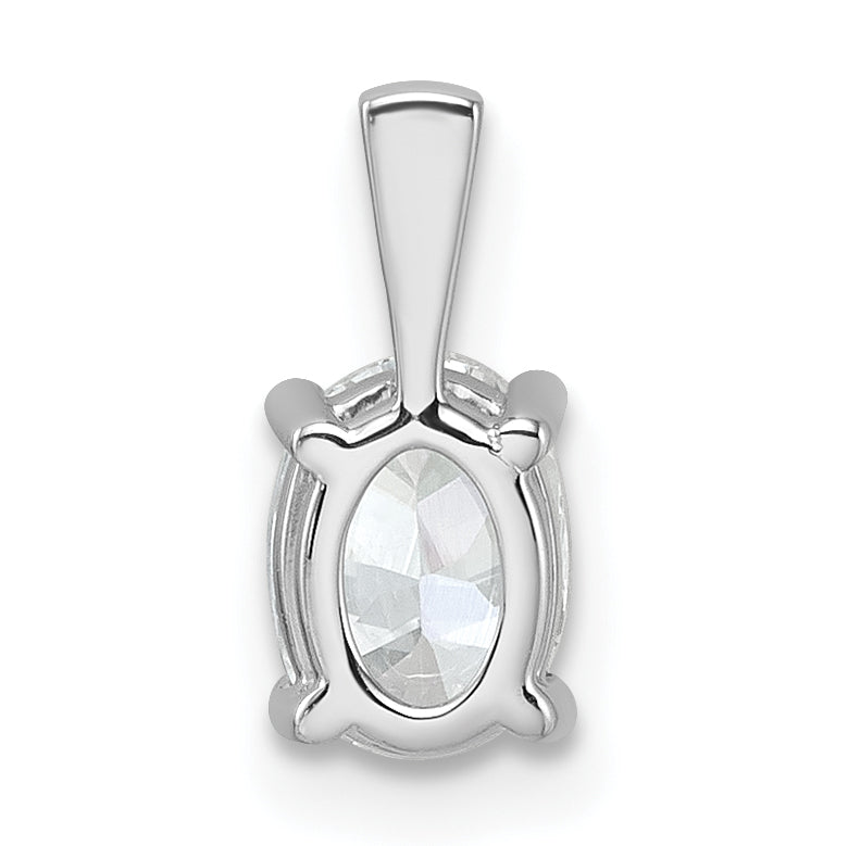 14k White Gold 3/4 carat Lab Grown Diamond VS/SI+ G+ Oval Complete Four Prong Pendant