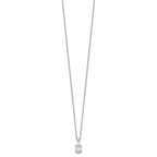 14k White Gold 3/4 carat Certified Lab Grown Diamond VS/SI+ G+ Oval Complete 18 inch Four Prong Pendant Necklace