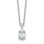 14k White Gold 3/4 carat Lab Grown Diamond VS+ F+ Oval Complete 18 inch Four Prong Pendant Necklace