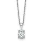 14k White Gold 3/4 carat Certified Lab Grown Diamond VS+ F+ Oval Complete 18 inch Four Prong Pendant Necklace