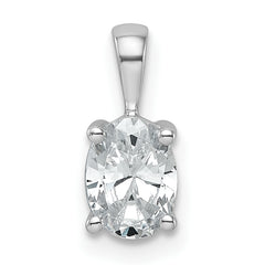 14k White Gold 3/4 carat Lab Grown Diamond VS/SI+ G+ Oval Complete Four Prong Pendant