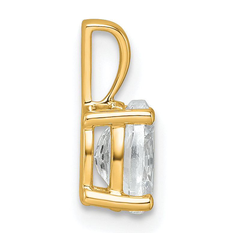 14k 3/4 carat Certified Lab Grown Diamond VS/SI+ G+ Oval Complete Four Prong Pendant