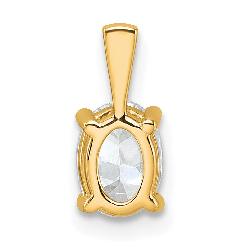 14k 3/4 carat Certified Lab Grown Diamond VS+ F+ Oval Complete Four Prong Pendant