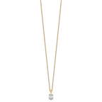 14k 3/4 carat Certified Lab Grown Diamond VS/SI+ G+ Oval Complete 18 inch Four Prong Pendant Necklace