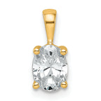 14k 3/4 carat Lab Grown Diamond VS/SI+ G+ Oval Complete Four Prong Pendant