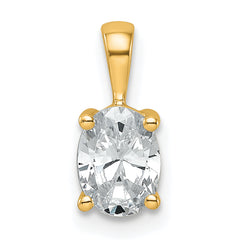 14k 3/4 carat Certified Lab Grown Diamond VS+ F+ Oval Complete Four Prong Pendant