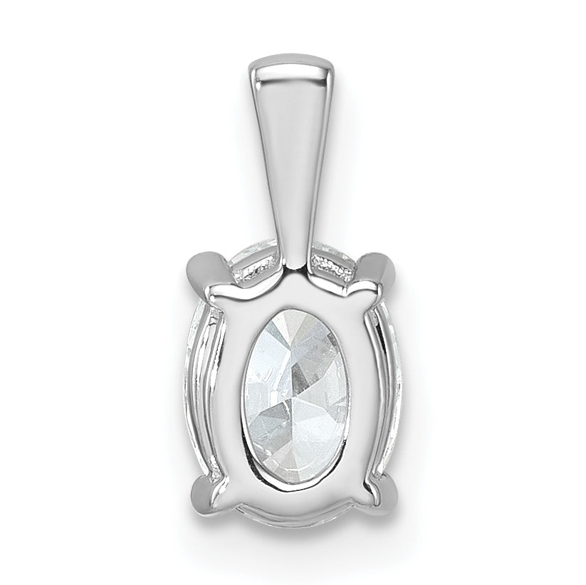 14k White Gold 1 carat Certified Lab Grown Diamond VS/SI+ G+ Oval Complete Four Prong Pendant