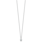 14k White Gold 1 carat Certified Lab Grown Diamond VS+ F+ Oval Complete 18 inch Four Prong Pendant Necklace