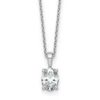 14k White Gold 1 carat Lab Grown Diamond VS/SI+ G+ Oval Complete 18 inch Four Prong Pendant Necklace