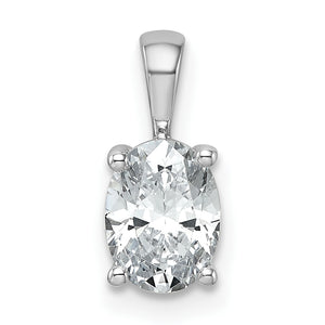 Oval Lab-Grown Diamond Pendant in 14K White Gold, 13mm (1 ct., VS/SI+ G+) - Sophia Jewelers