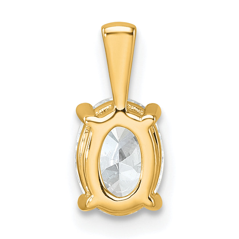 14k 1 carat Certified Lab Grown Diamond VS/SI+ G+ Oval Complete Four Prong Pendant