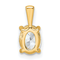 14k 1 carat Certified Lab Grown Diamond VS/SI+ G+ Oval Complete Four Prong Pendant