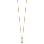 14k 1 carat Lab Grown Diamond VS/SI+ G+ Oval Complete 18 inch Four Prong Pendant Necklace