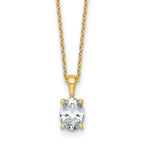 14k 1 carat Lab Grown Diamond VS+ F+ Oval Complete 18 inch Four Prong Pendant Necklace