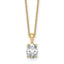 14k 1 carat Lab Grown Diamond VS+ F+ Oval Complete 18 inch Four Prong Pendant Necklace