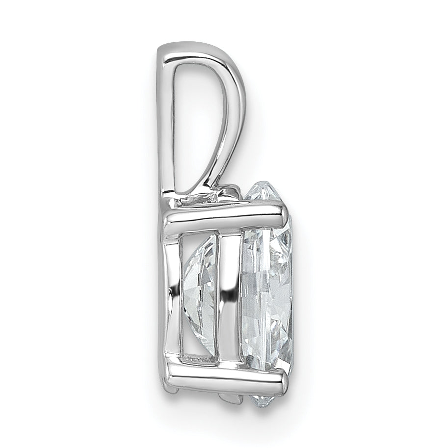 14k White Gold 1 1/2 carat Certified Lab Grown Diamond VS/SI+ G+ Oval Complete Four Prong Pendant