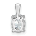 14k White Gold 1 1/2 carat Lab Grown Diamond VS/SI+ G+ Oval Complete Four Prong Pendant