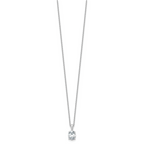 14k White Gold 1 1/2 carat Certified Lab Grown Diamond VS/SI+ G+ Oval Complete 18 inch Four Prong Pendant Necklace