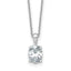 14k White Gold 1 1/2 carat Certified Lab Grown Diamond VS+ F+ Oval Complete 18 inch Four Prong Pendant Necklace