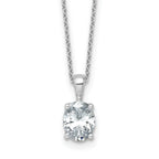 14k White Gold 1 1/2 carat Lab Grown Diamond VS/SI+ G+ Oval Complete 18 inch Four Prong Pendant Necklace