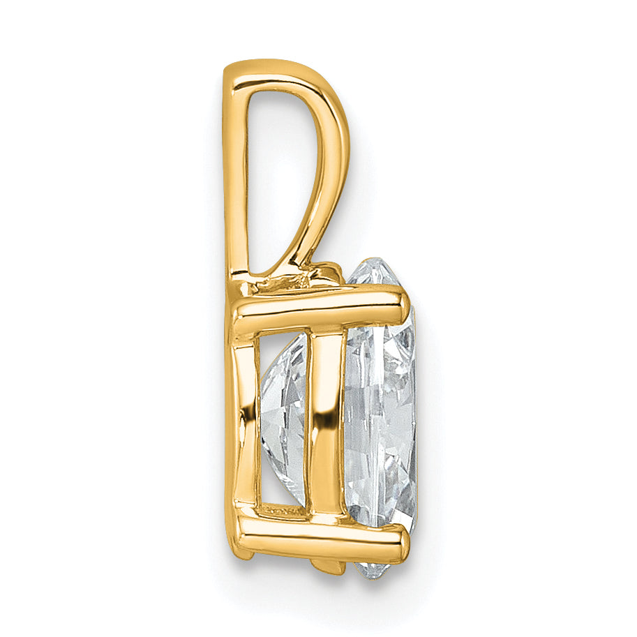 14k 1 1/2 carat Lab Grown Diamond VS/SI+ G+ Oval Complete Four Prong Pendant