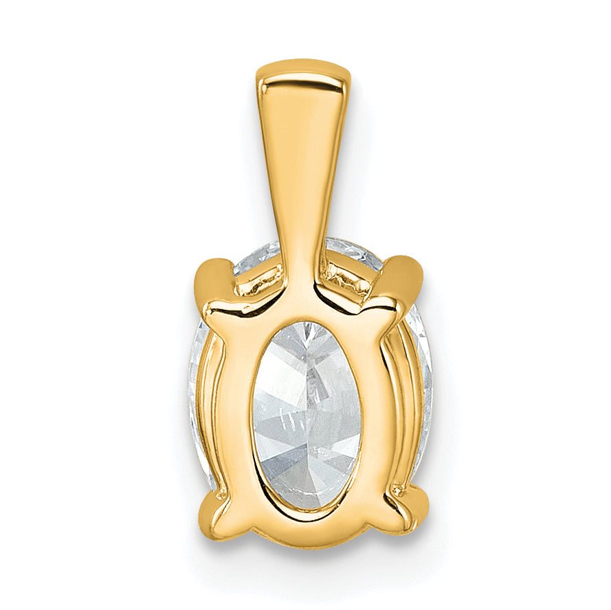 14k 1 1/2 carat Certified Lab Grown Diamond VS+ F+ Oval Complete Four Prong Pendant