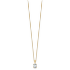 14k 1 1/2 carat Lab Grown Diamond VS+ F+ Oval Complete 18 inch Four Prong Pendant Necklace