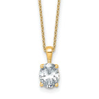 14k 1 1/2 carat Lab Grown Diamond VS/SI+ G+ Oval Complete 18 inch Four Prong Pendant Necklace