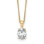 14k 1 1/2 carat Lab Grown Diamond VS/SI+ G+ Oval Complete 18 inch Four Prong Pendant Necklace