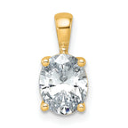 14k 1 1/2 carat Certified Lab Grown Diamond VS/SI+ G+ Oval Complete Four Prong Pendant