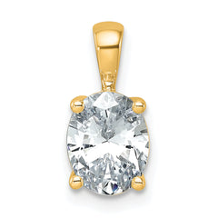 14k 1 1/2 carat Lab Grown Diamond VS+ F+ Oval Complete Four Prong Pendant
