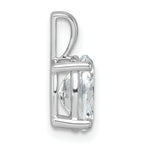 14k White Gold 2 carat Certified Lab Grown Diamond VS+ F+ Oval Complete Four Prong Pendant