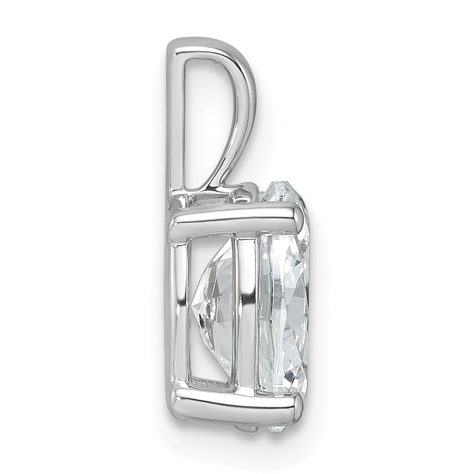 14k White Gold 2 carat Certified Lab Grown Diamond VS+ F+ Oval Complete Four Prong Pendant