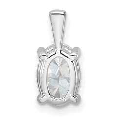 14k White Gold 2 carat Certified Lab Grown Diamond VS/SI+ G+ Oval Complete Four Prong Pendant
