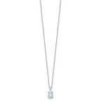 14k White Gold 2 carat Lab Grown Diamond VS/SI+ G+ Oval Complete 18 inch Four Prong Pendant Necklace