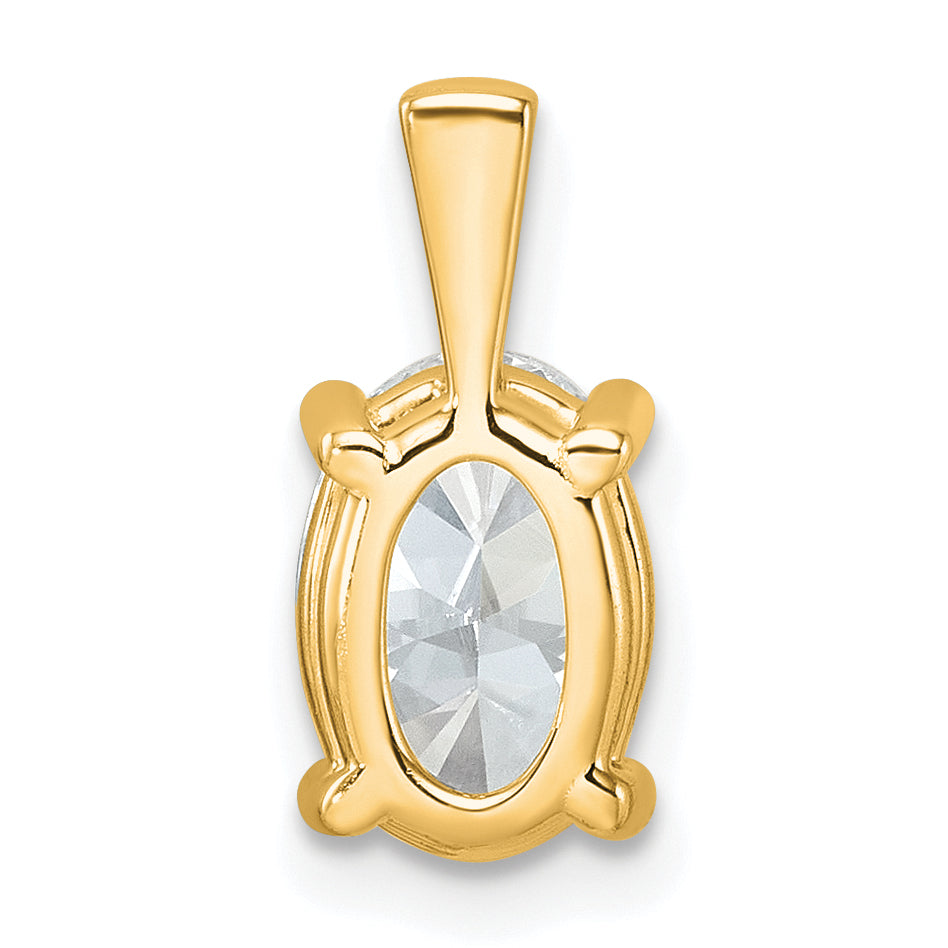 14k 2 carat Lab Grown Diamond VS/SI+ G+ Oval Complete Four Prong Pendant