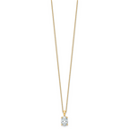 14k 2 carat Lab Grown Diamond VS+ F+ Oval Complete 18 inch Four Prong Pendant Necklace